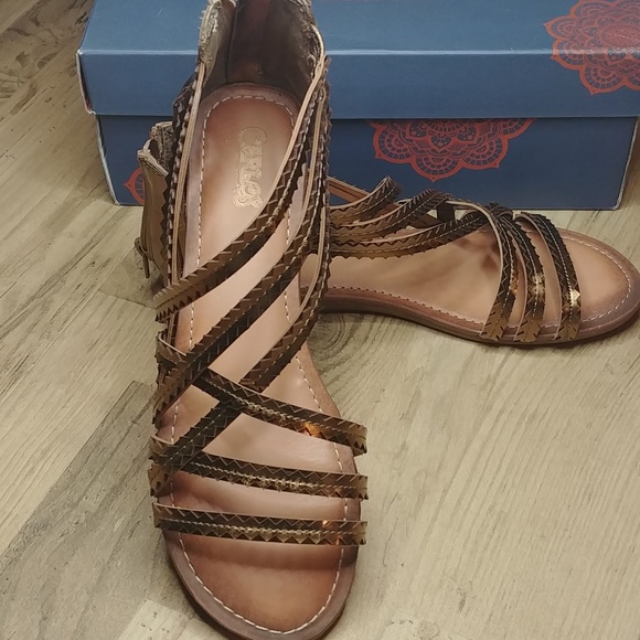 NIB Carlos by Carlos Santana Bronze Gladiator Sandals 8 - Picture 5 of 12